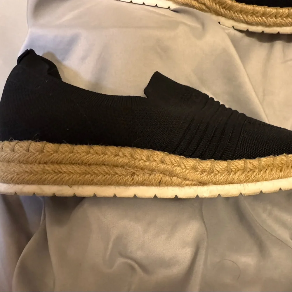 Adrienne Vittadini Sport Black Knit Slip-On Trainer
